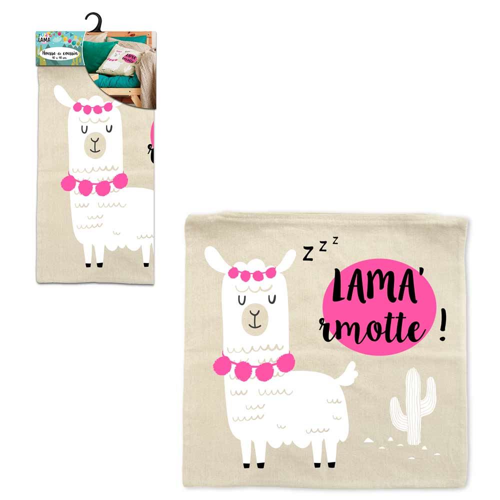 Housse coussin lama