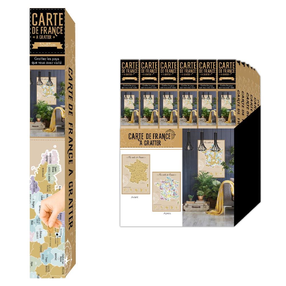 Carte de france a gratter a/box