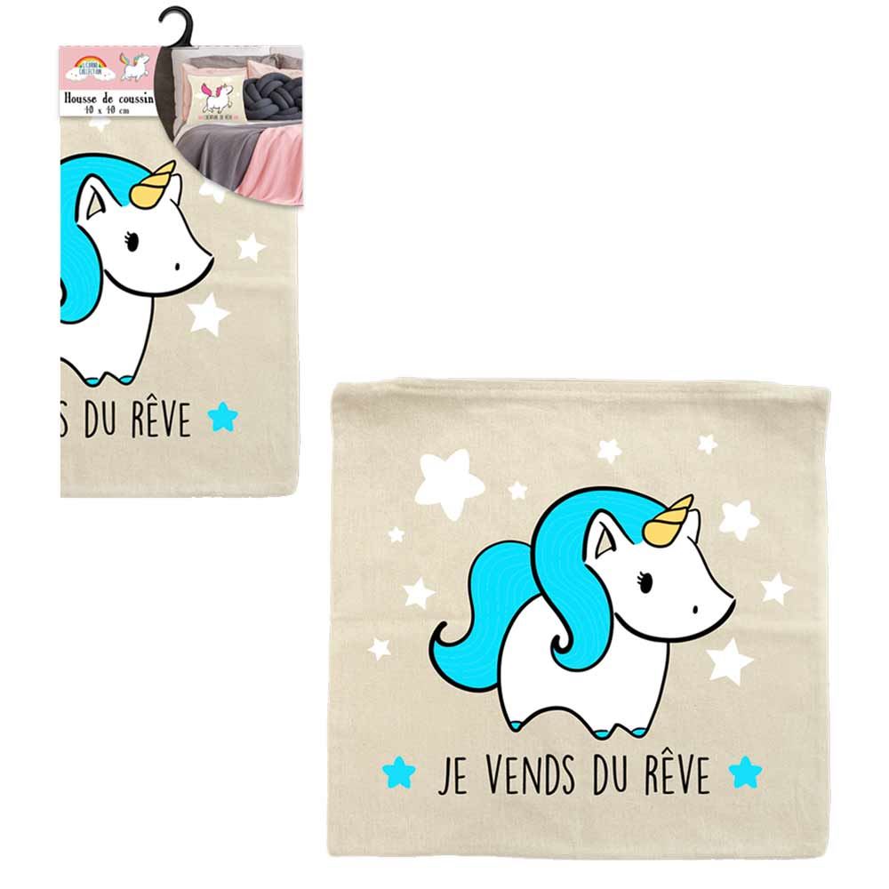 Housse coussin licorne"reve"