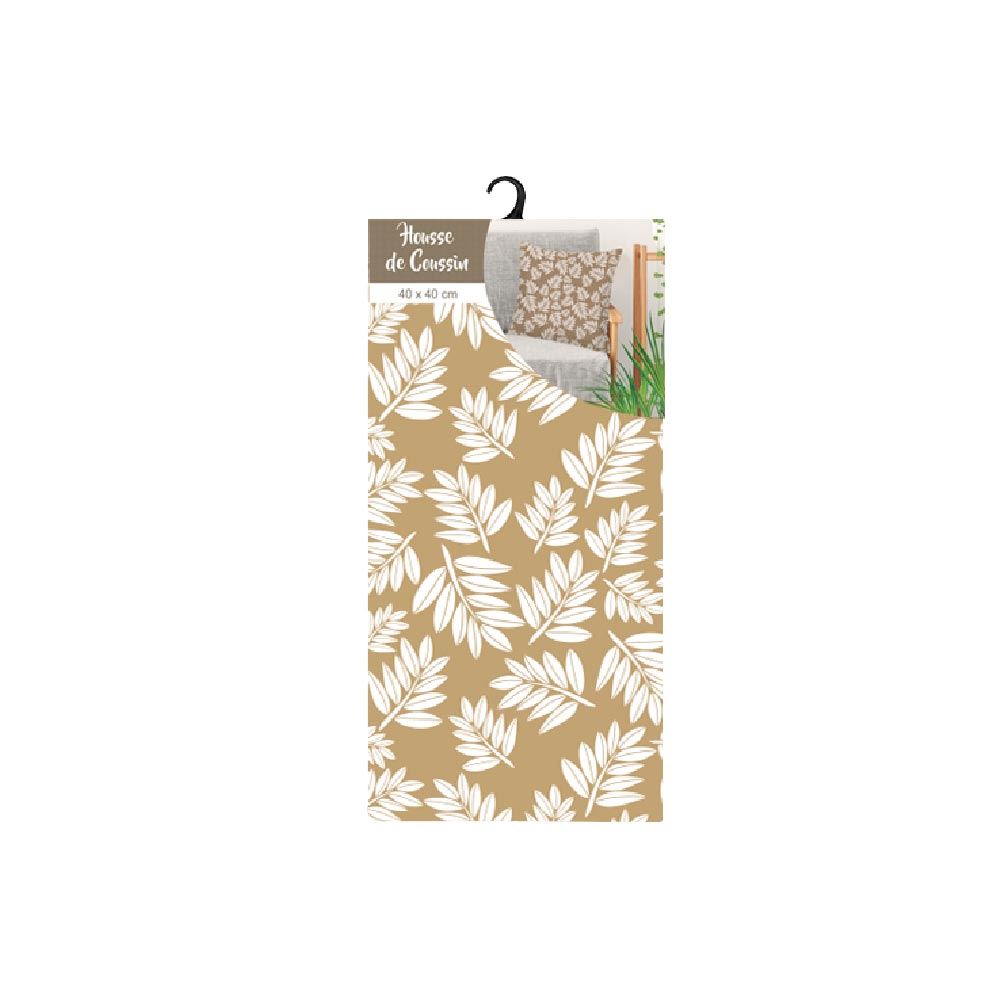 Housse coussin jungle feuilles