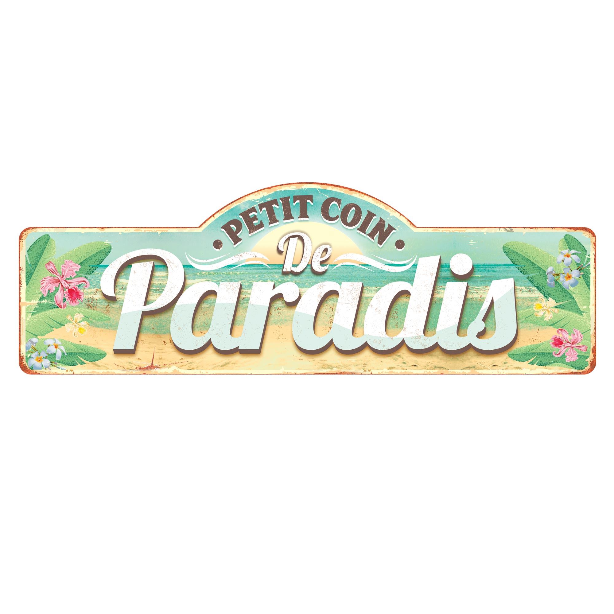 Plaque metal geante paradise/