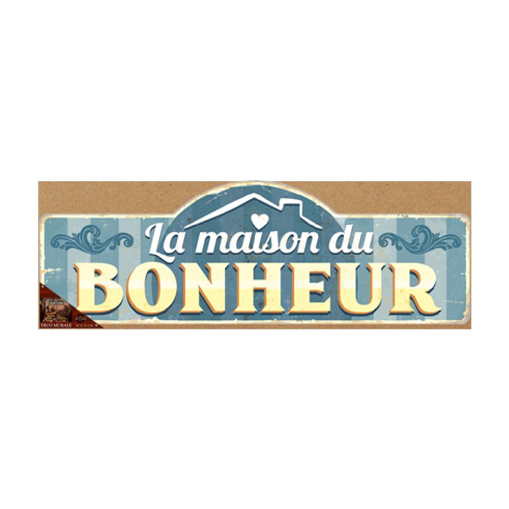Plaque metal geante bonheur