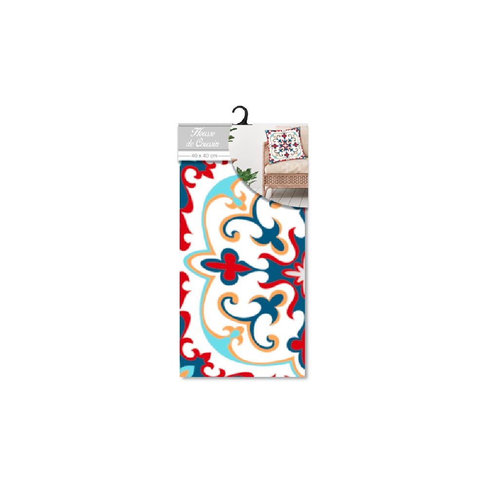 Housse coussin carreaux ciment 1