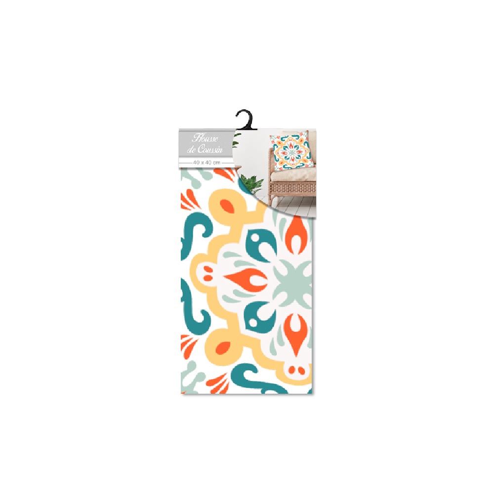 Housse coussin carreaux ciment 2