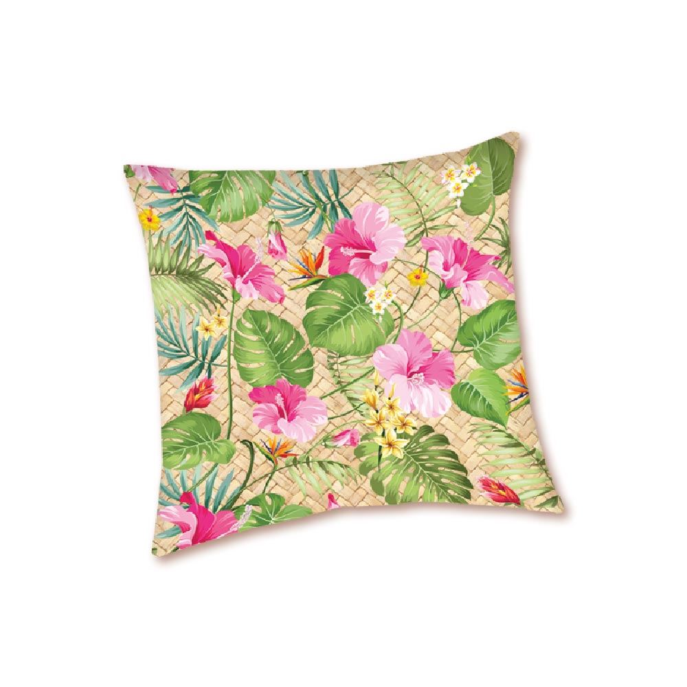 Housse coussin hibiscus