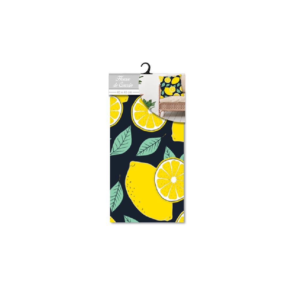 Housse coussin citron