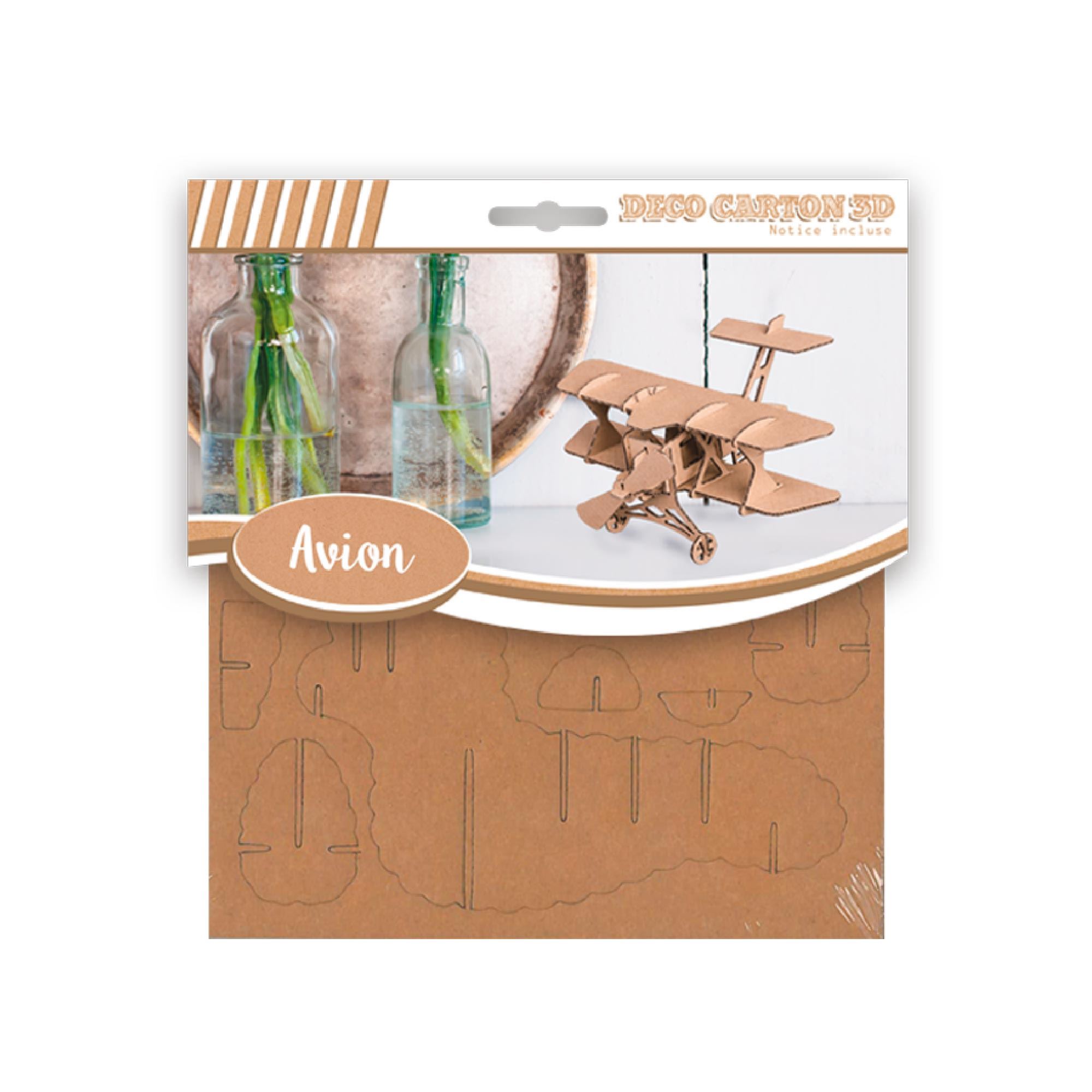 Deco carton 3d pm avion/