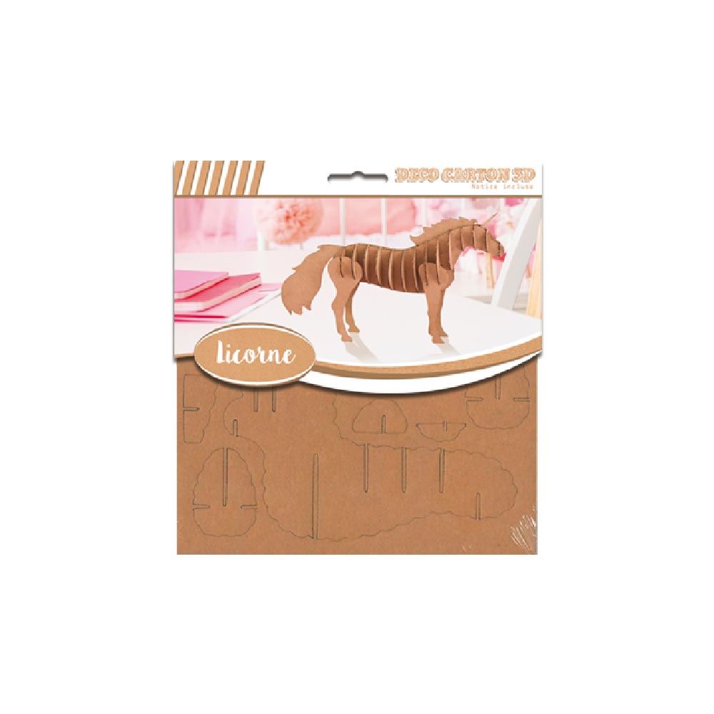 Deco carton 3d pm licorne/