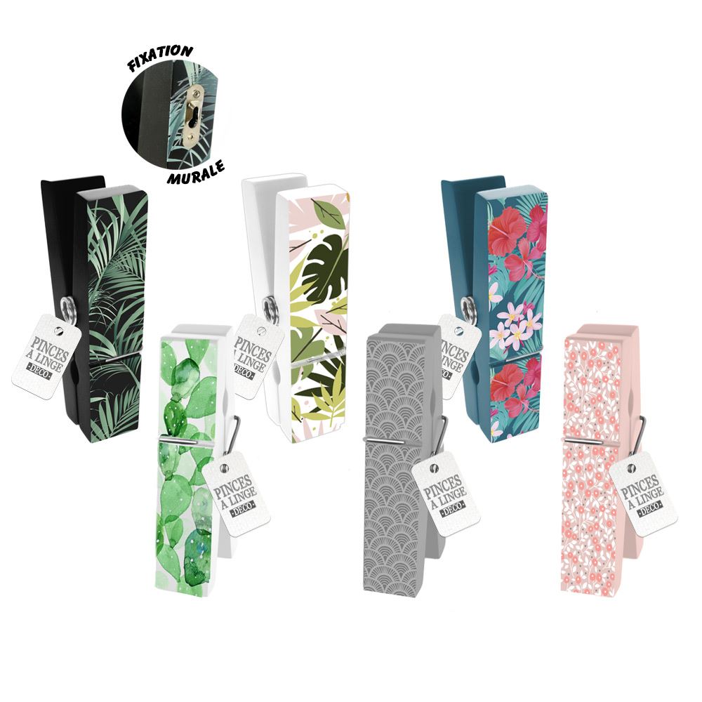 Pince a linge deco 6mods /18pcs