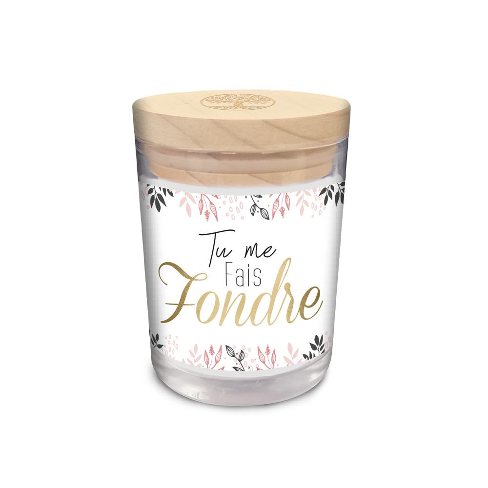 Bougie verre "tu me fais fondre"