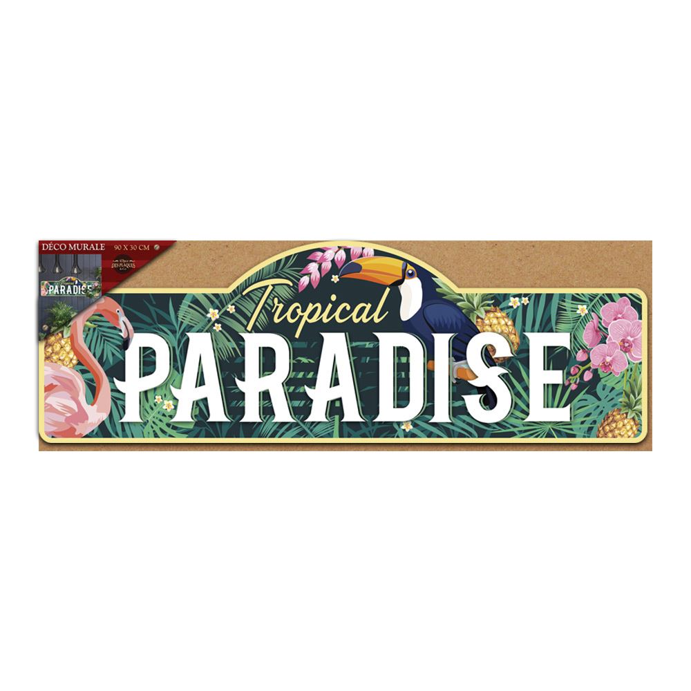 Plaque metal tropical paradise