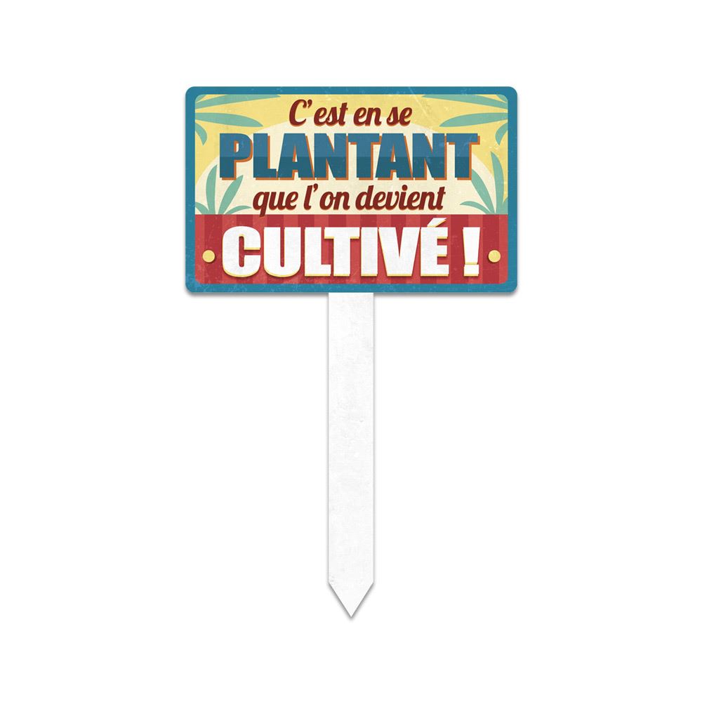 Plaque jardin "c est en plantant"