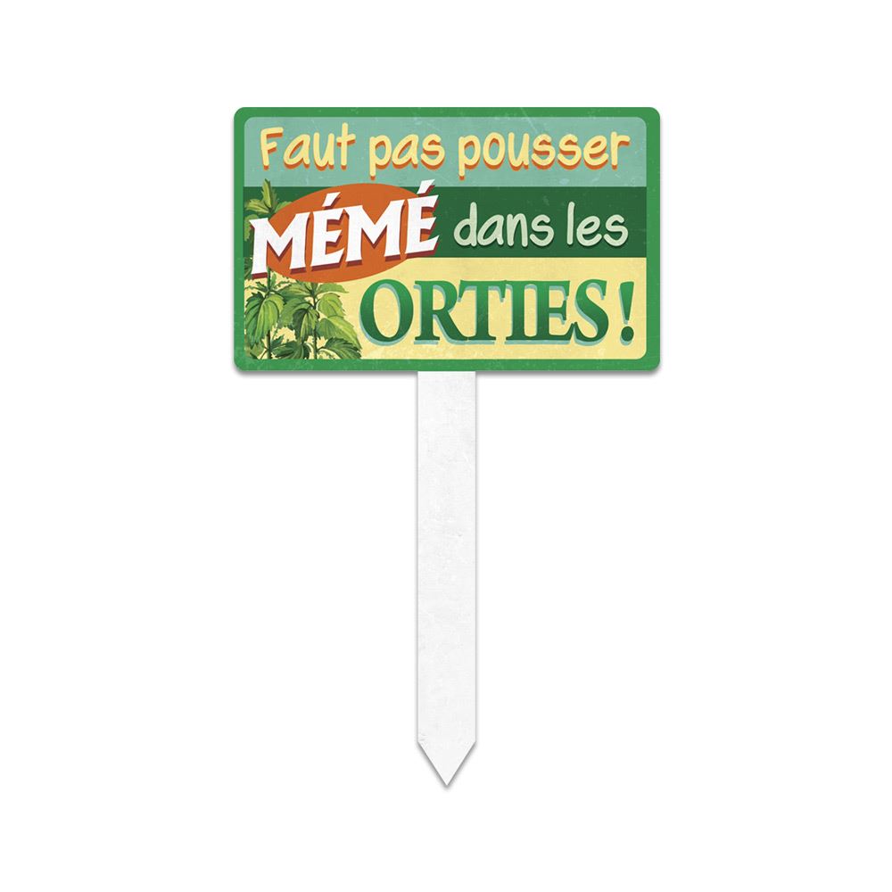 Plaque jardin "faut pas pousser"