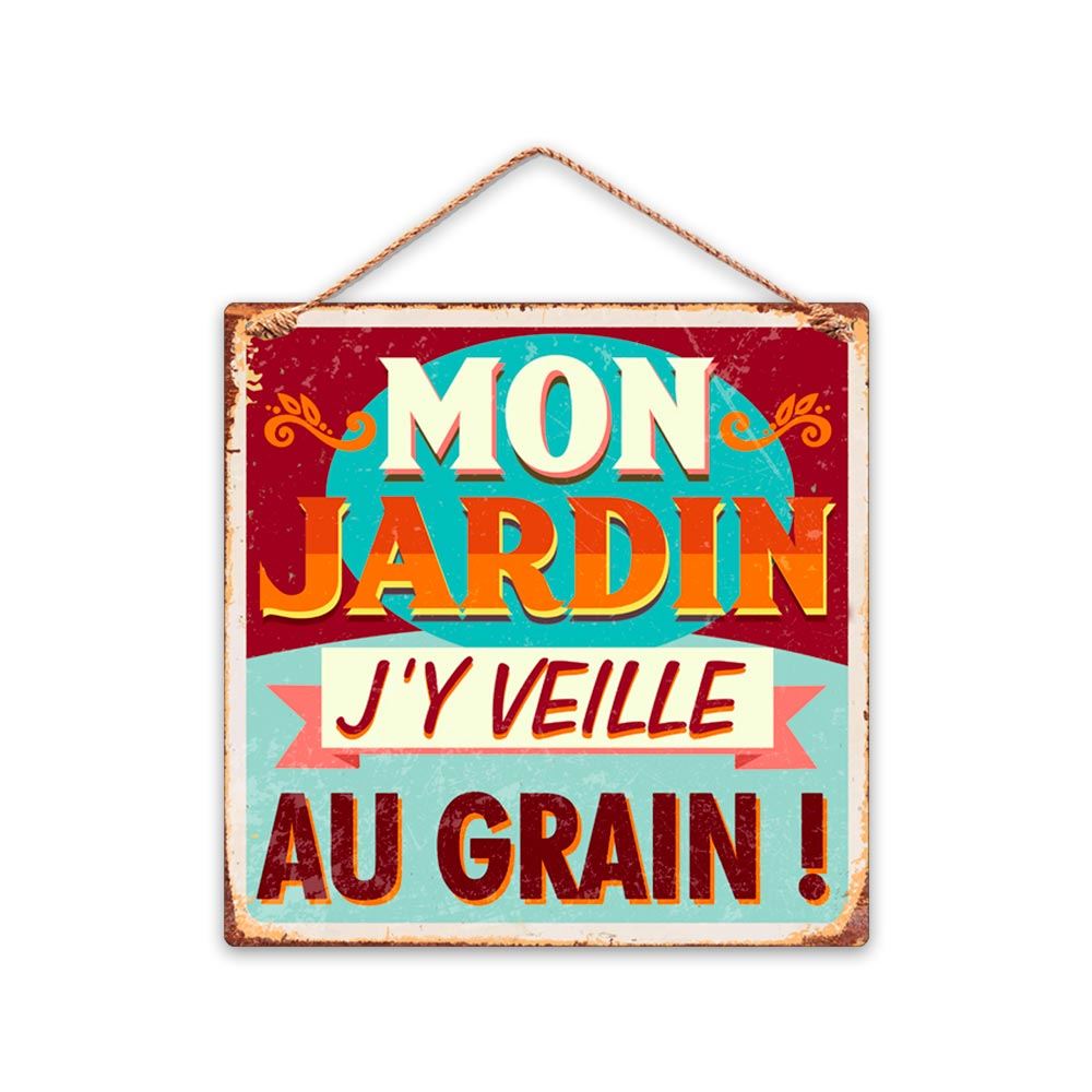 Plaque metal jardin "mon jardin"