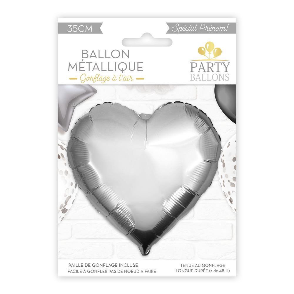 Ballon metallique coeur/