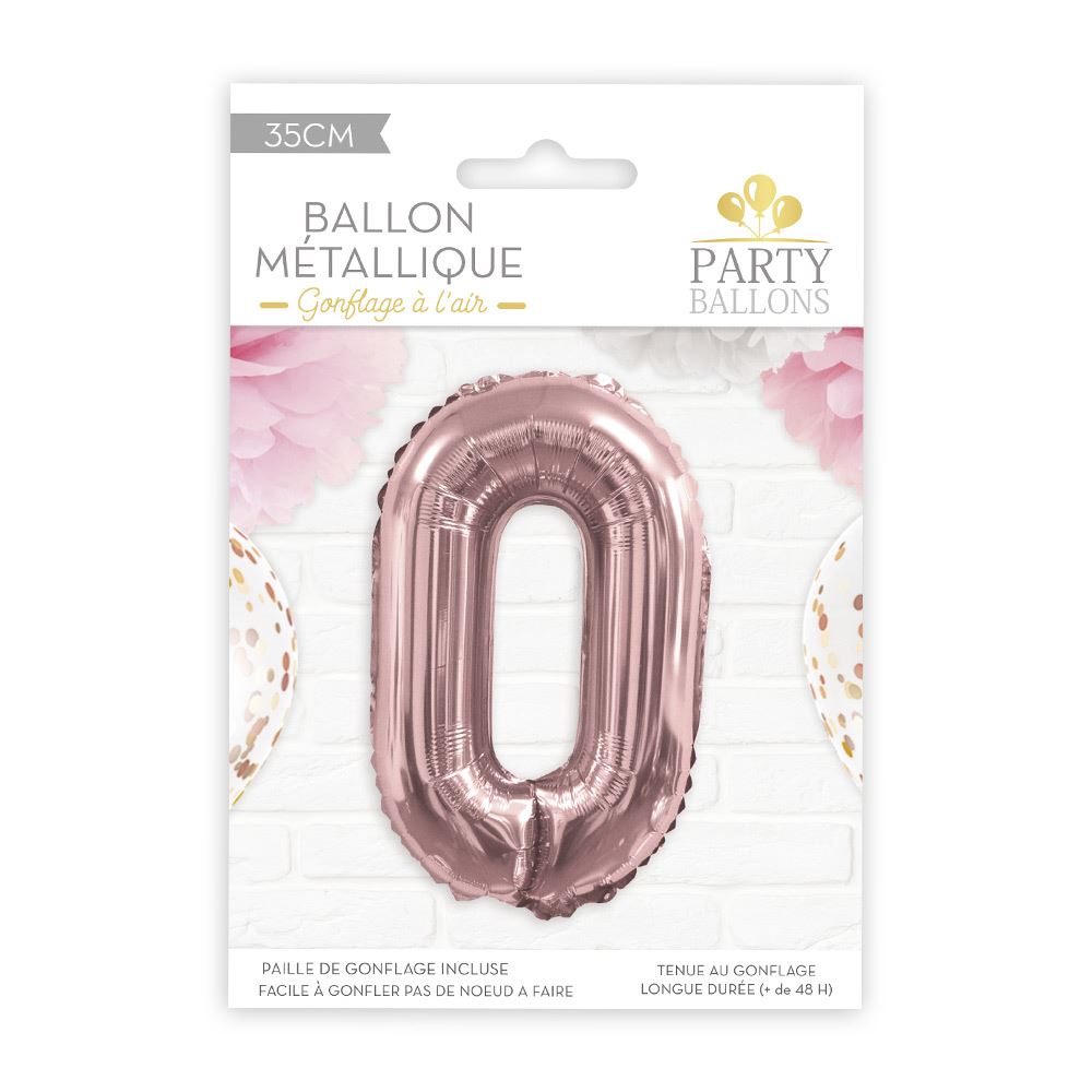 Ballon metallique rose dore 0
