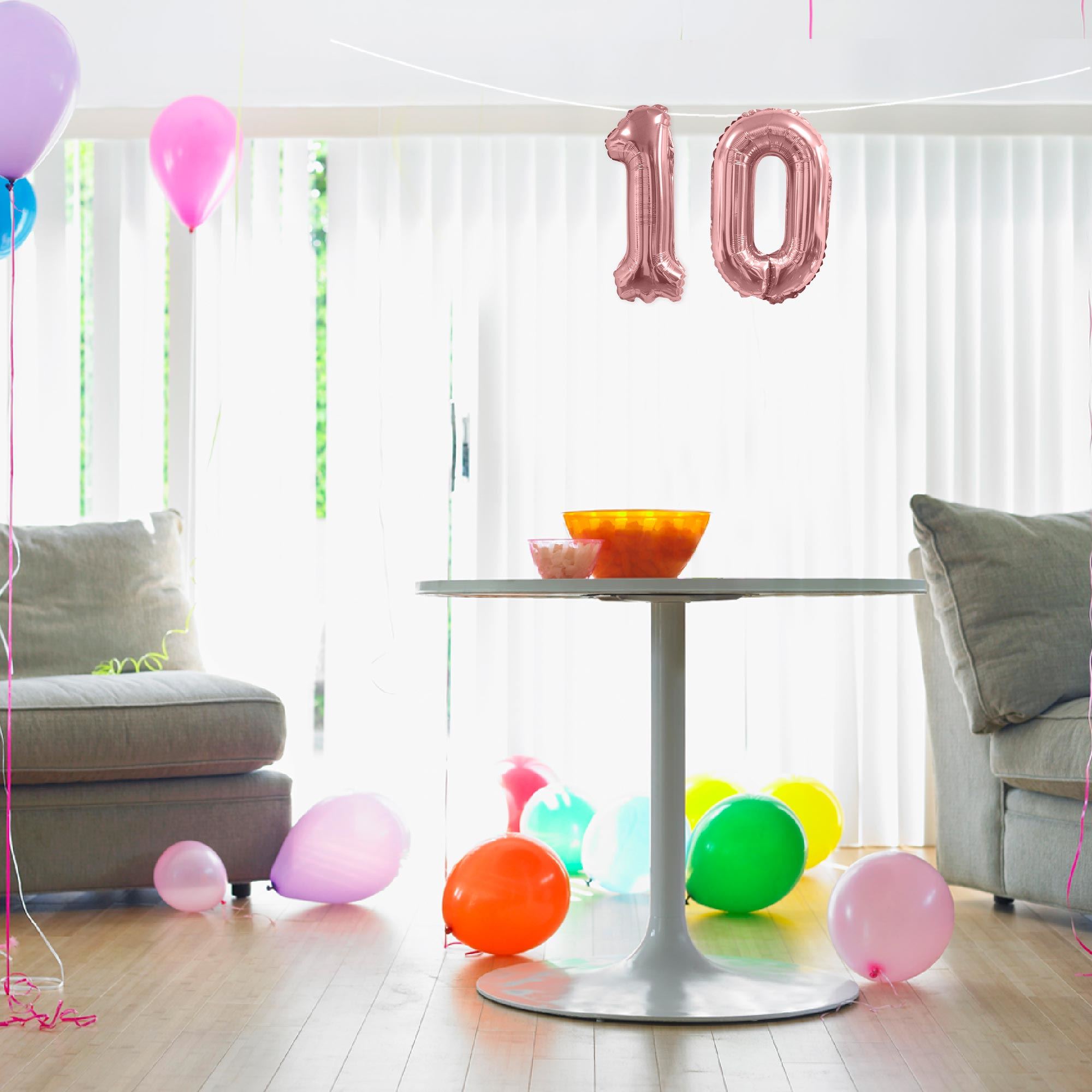 Ballon metallique rose dore 0