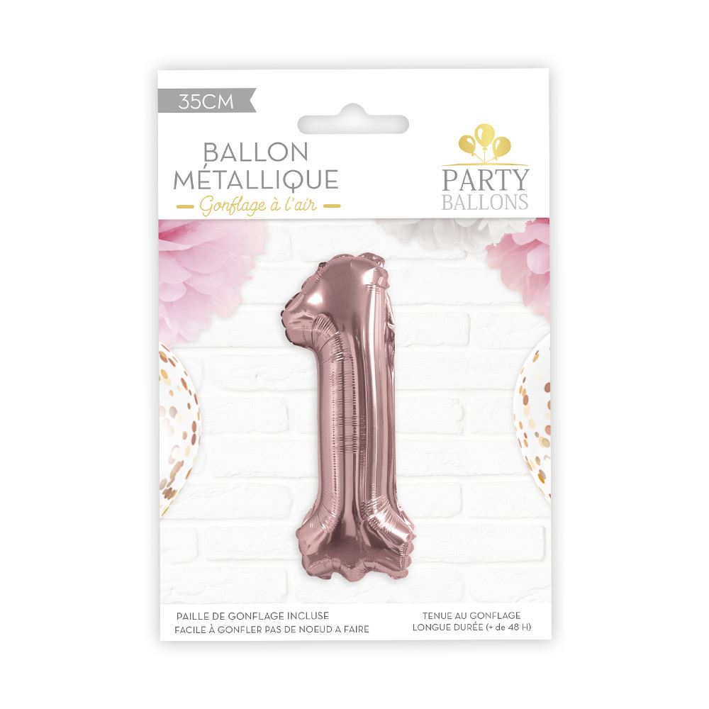 Ballon metallique rose dore 1