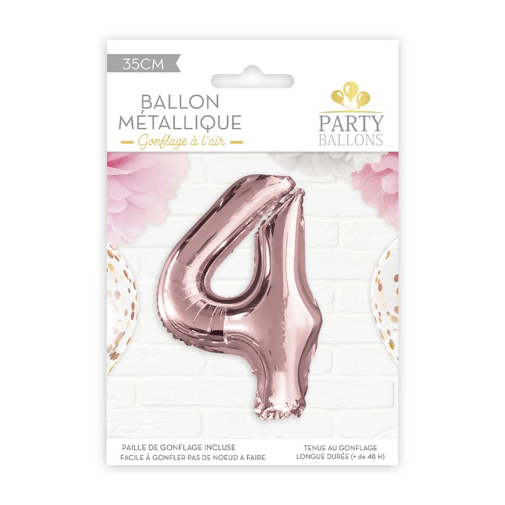 Ballon metallique rose dore 4