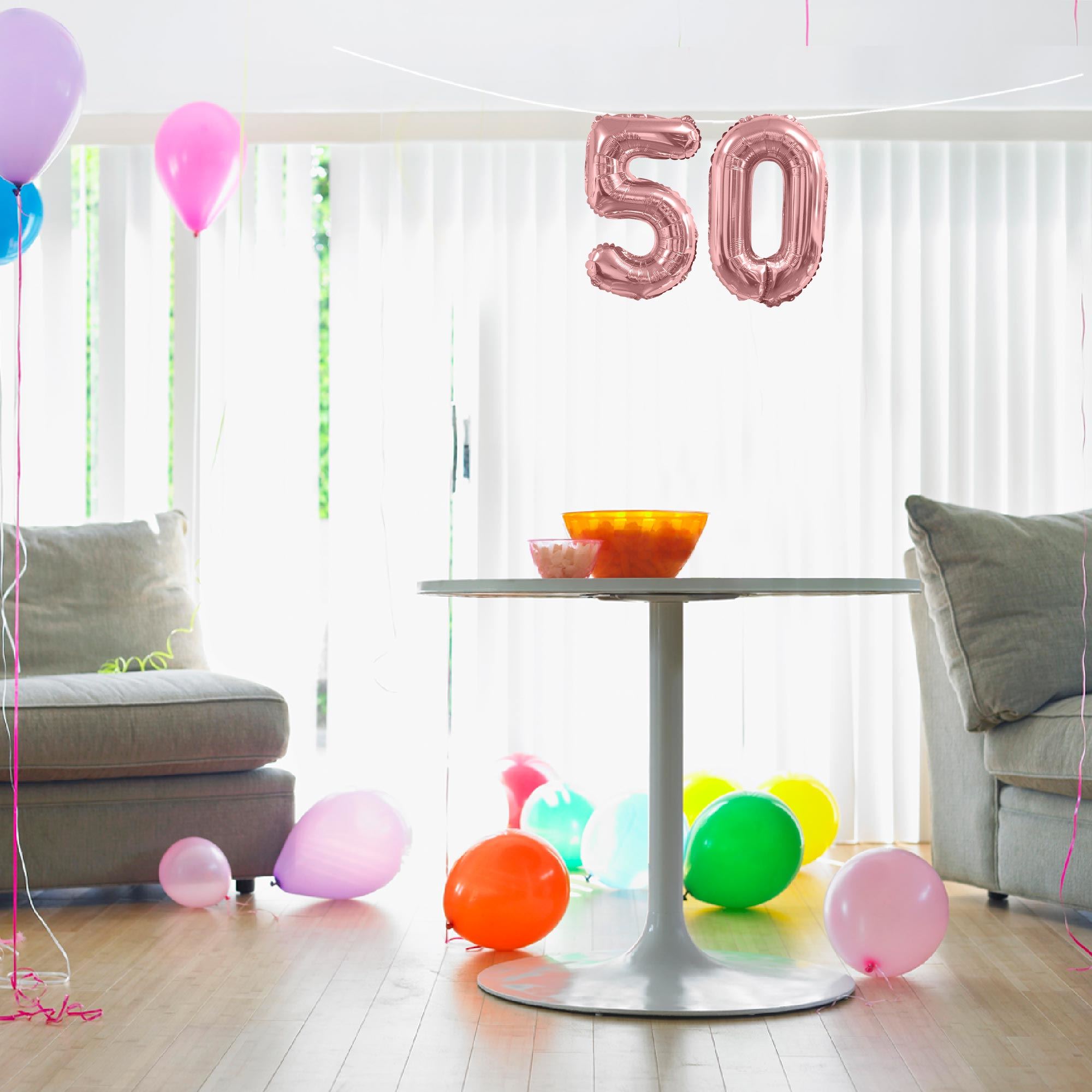 Ballon metallique rose dore 5