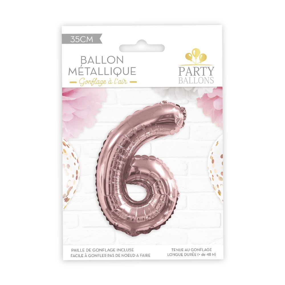 Ballon metallique rose dore 6