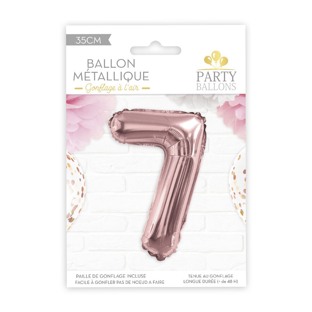 Ballon metallique rose dore 7