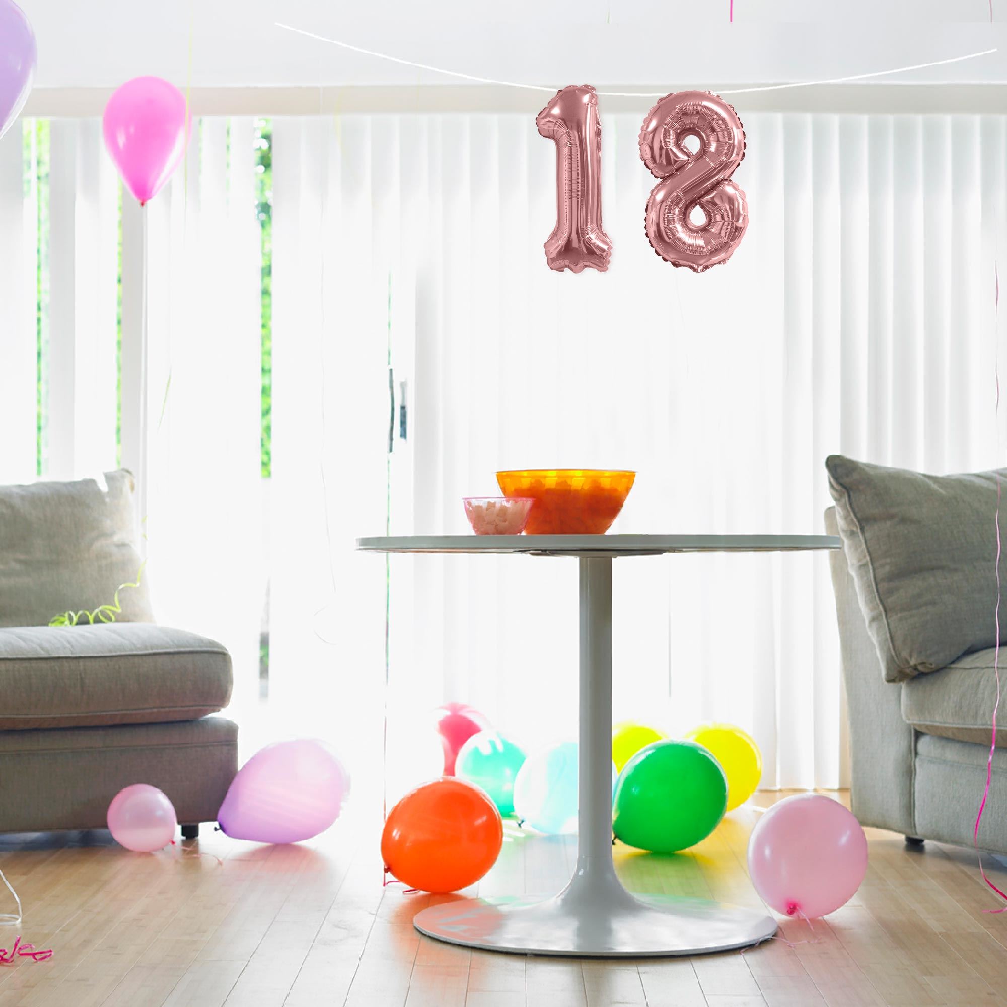 Ballon metallique rose dore 8