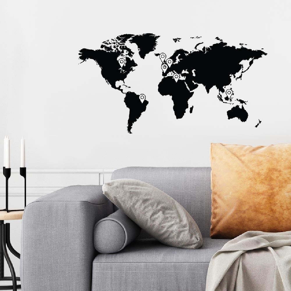 Sticker mappemonde personnalisable