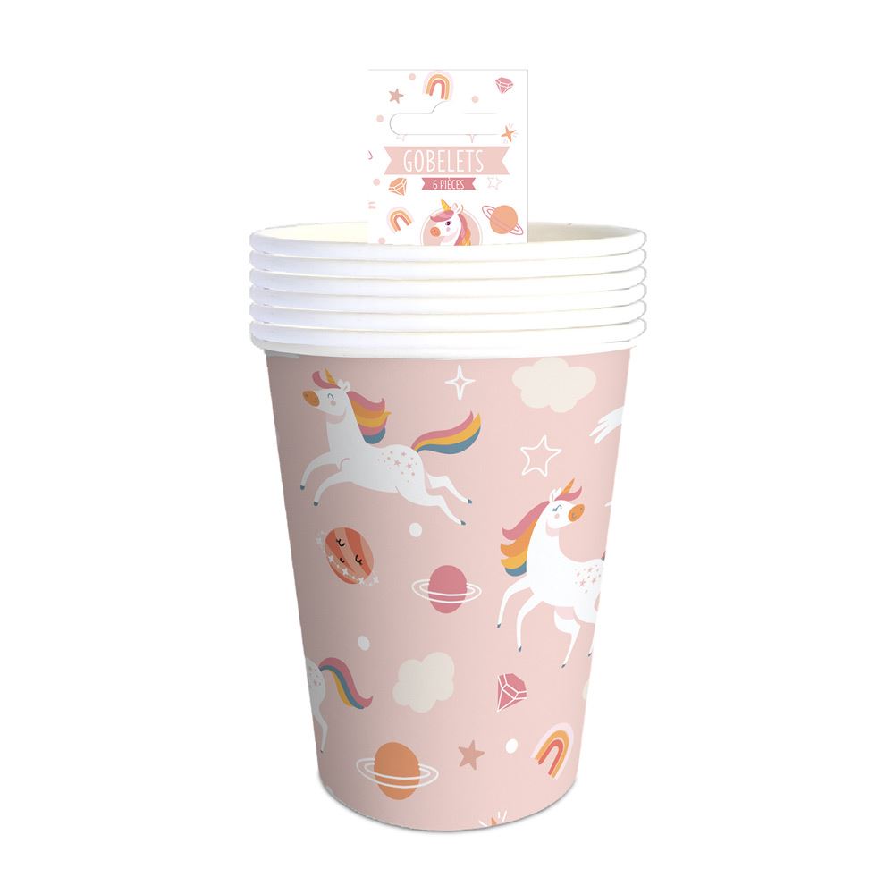 Pack 6 gobelet licorne