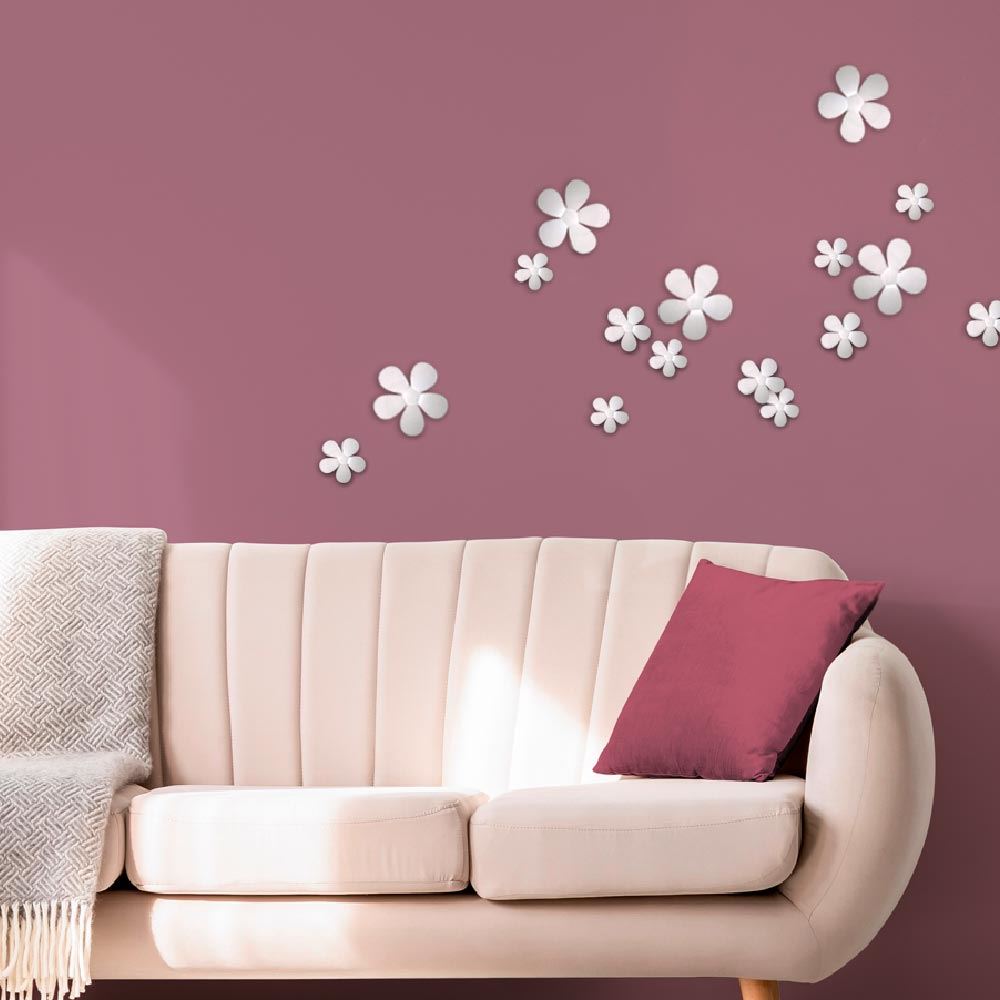 Stickers 3d fleurs blanc