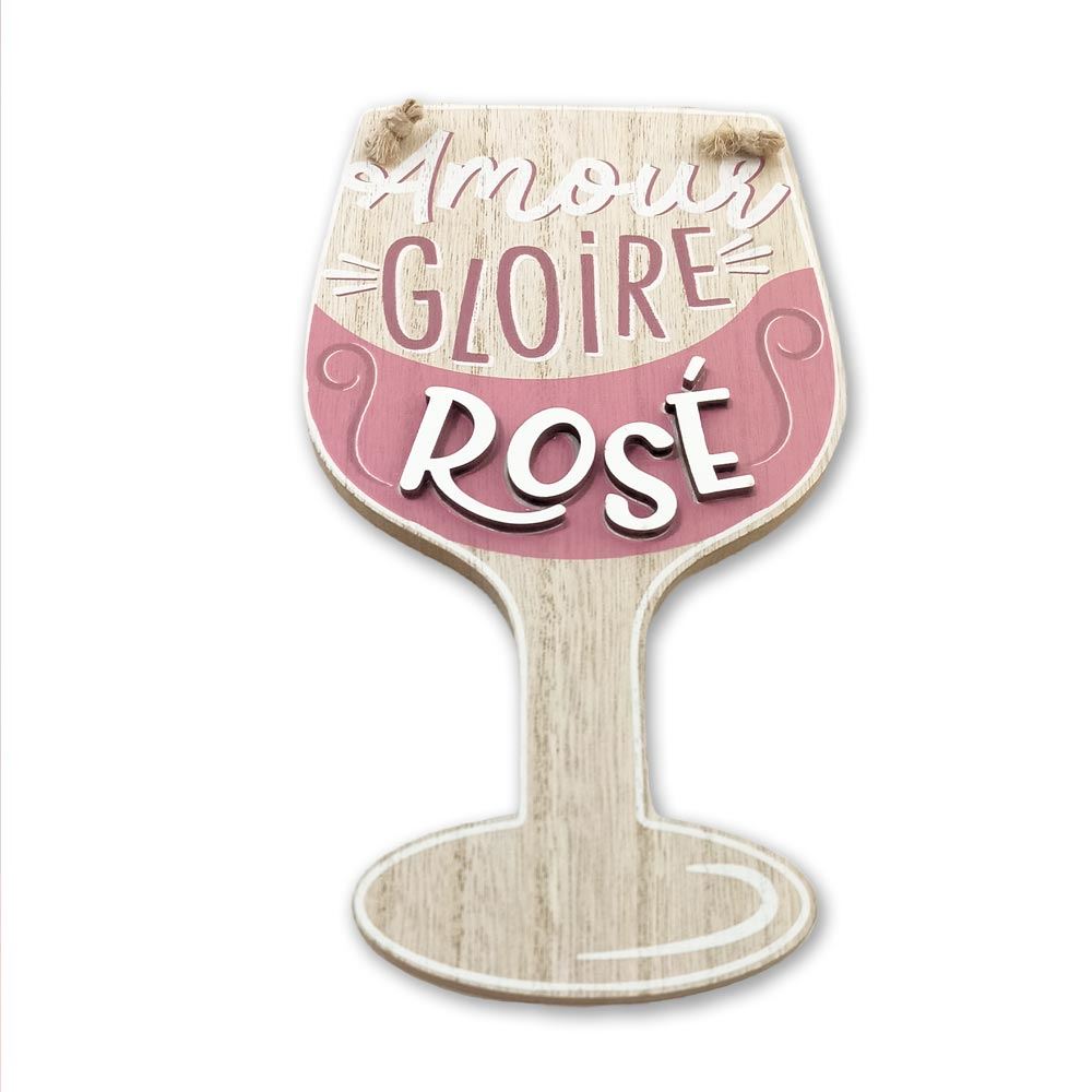 Plaque forme verre vin rose