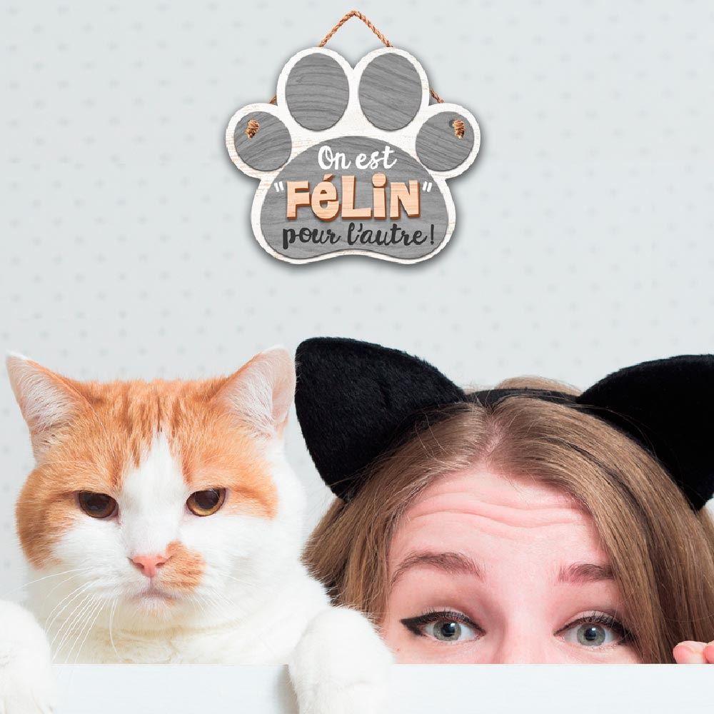 Plaque forme chat "felin"