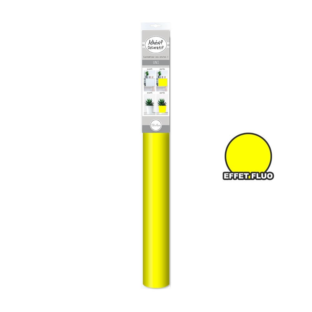 Adhesif decoratif fluo jaune