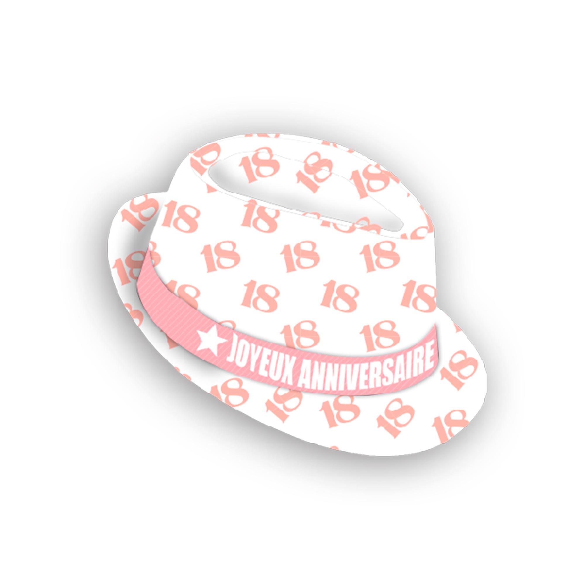 Chapeau anniv blanc 18 ans/