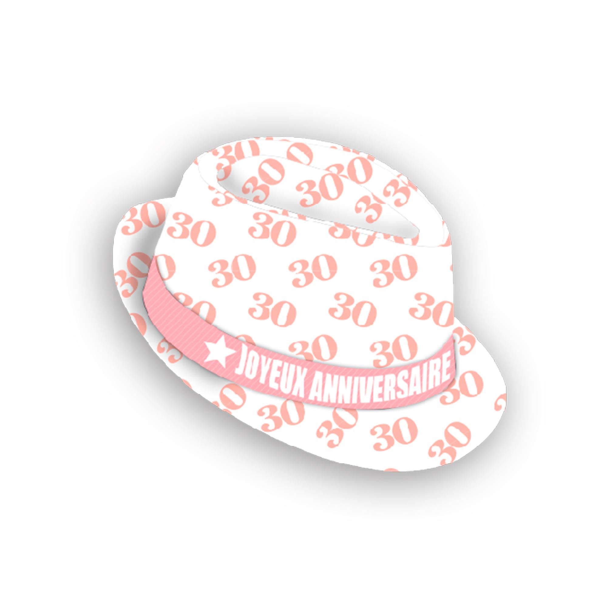 Chapeau anniv blanc 30 aine/