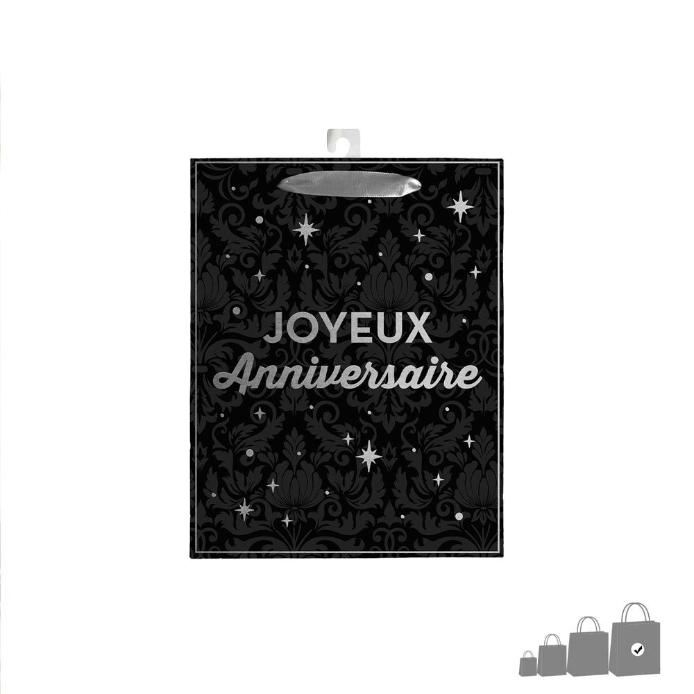 Pochette joyeux anniversaire argent gm