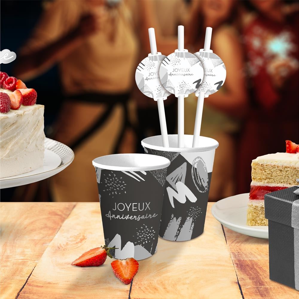 Gobelets 6 pcs party argent