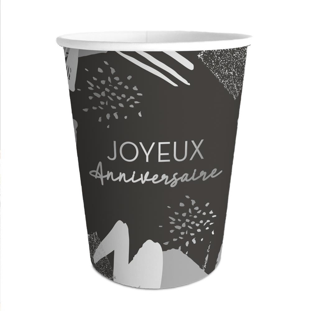 Gobelets 6 pcs party argent