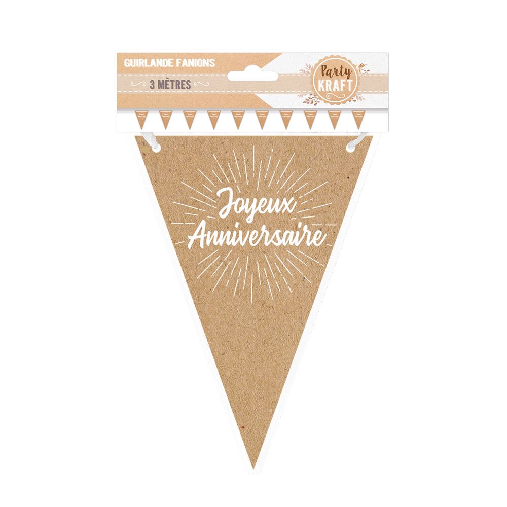Guirlande fanion anniv kraft/
