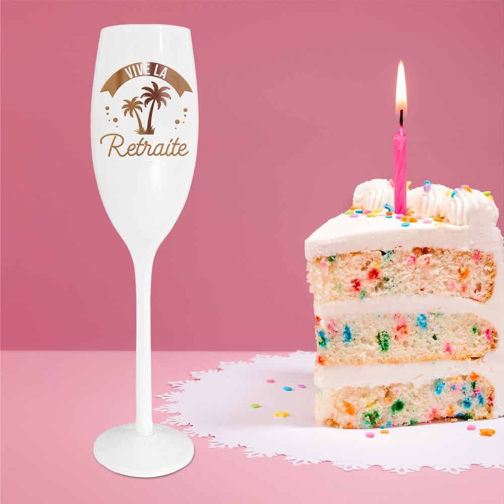 Flute blanche rose dore retraite