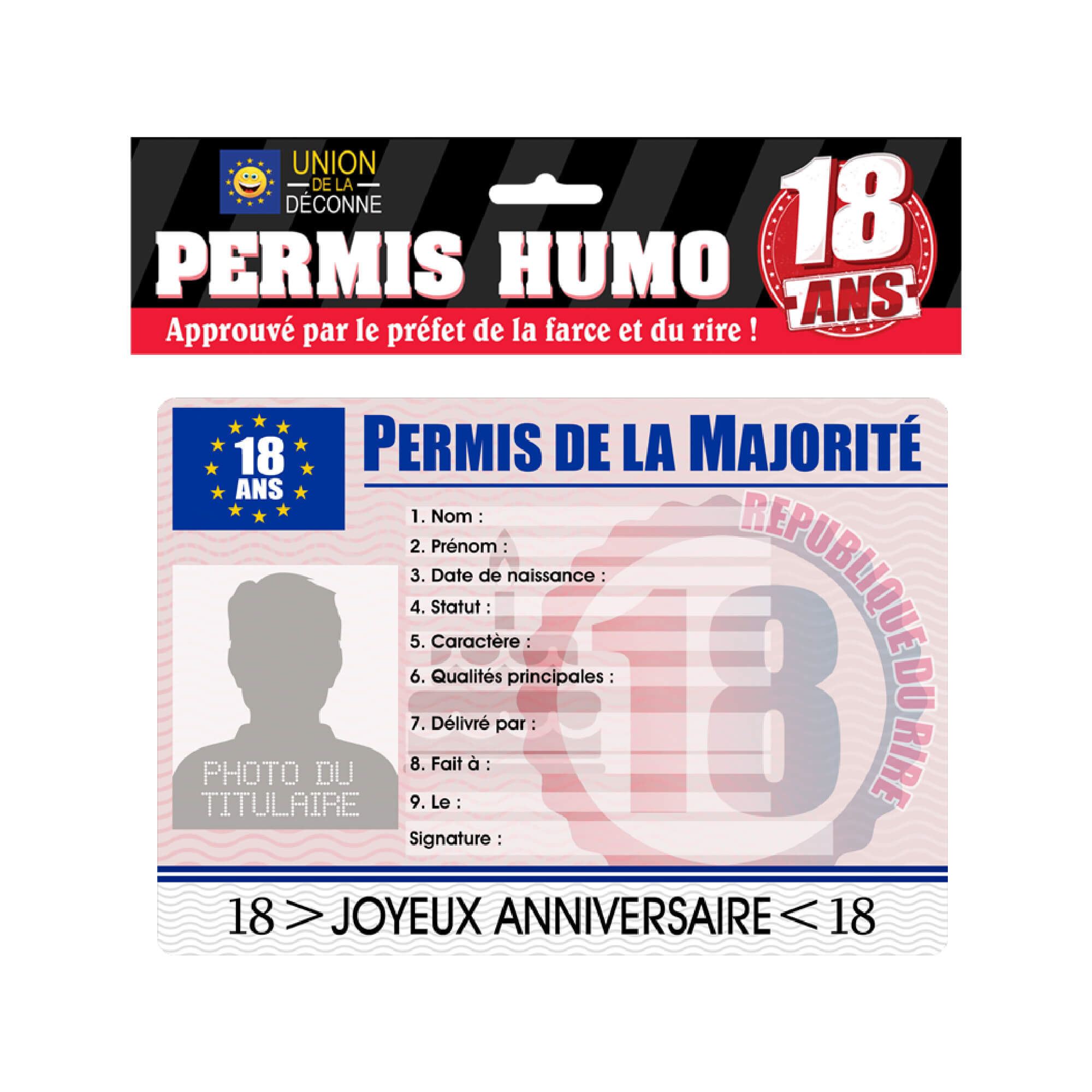 Permis humo 18ans homme