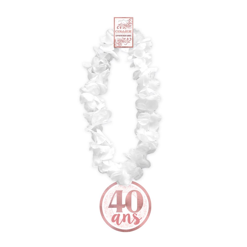 Collier fleur anniv femme 40 ans