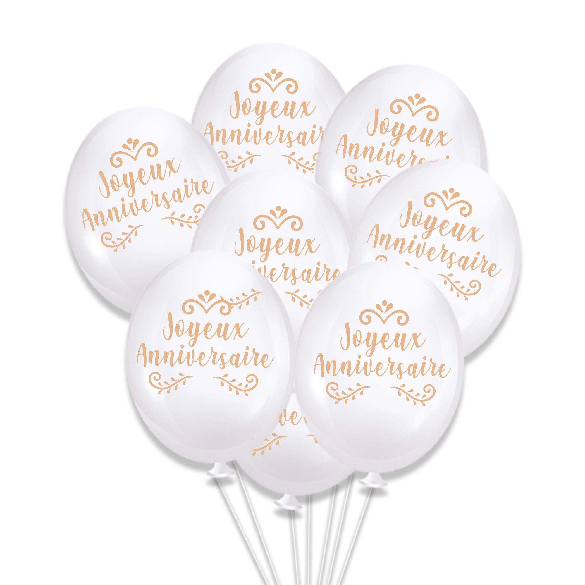 Sachet 8 ballons anniv kraft