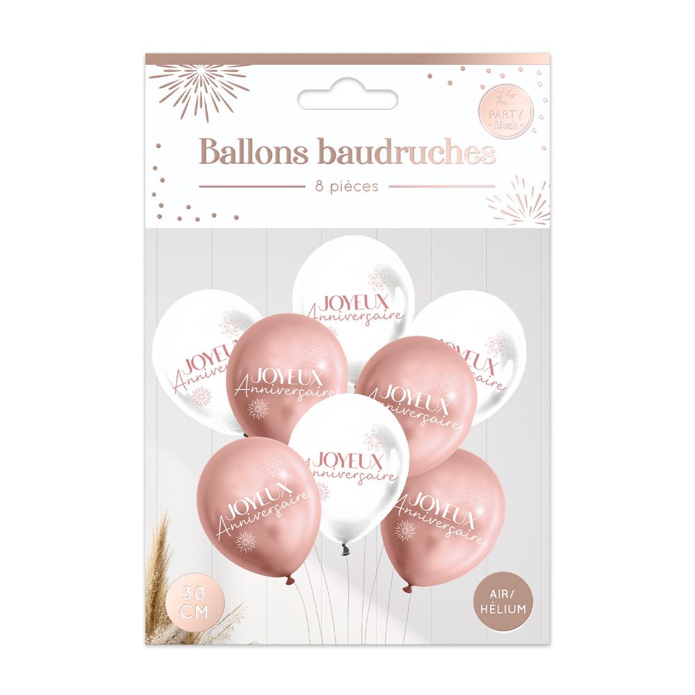 Sachet 8 ballons party blush