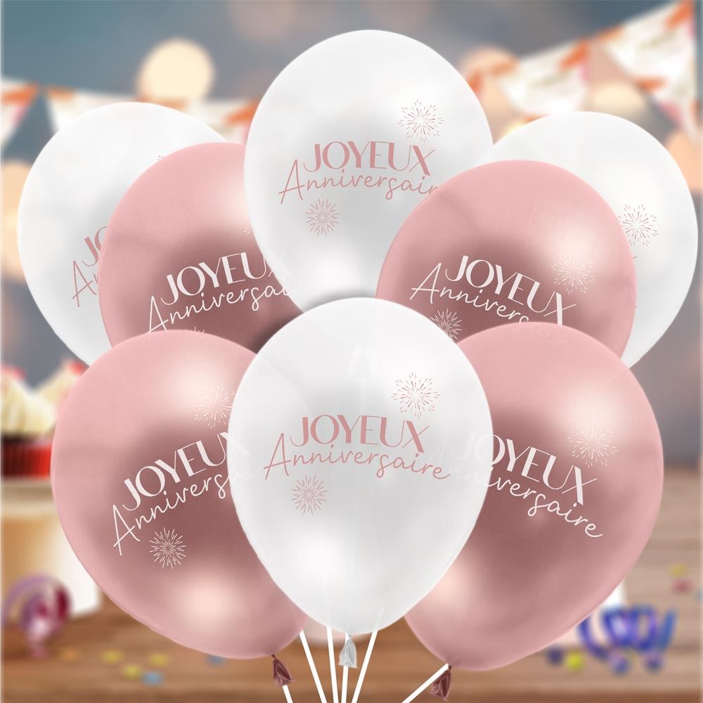 Sachet 8 ballons party blush
