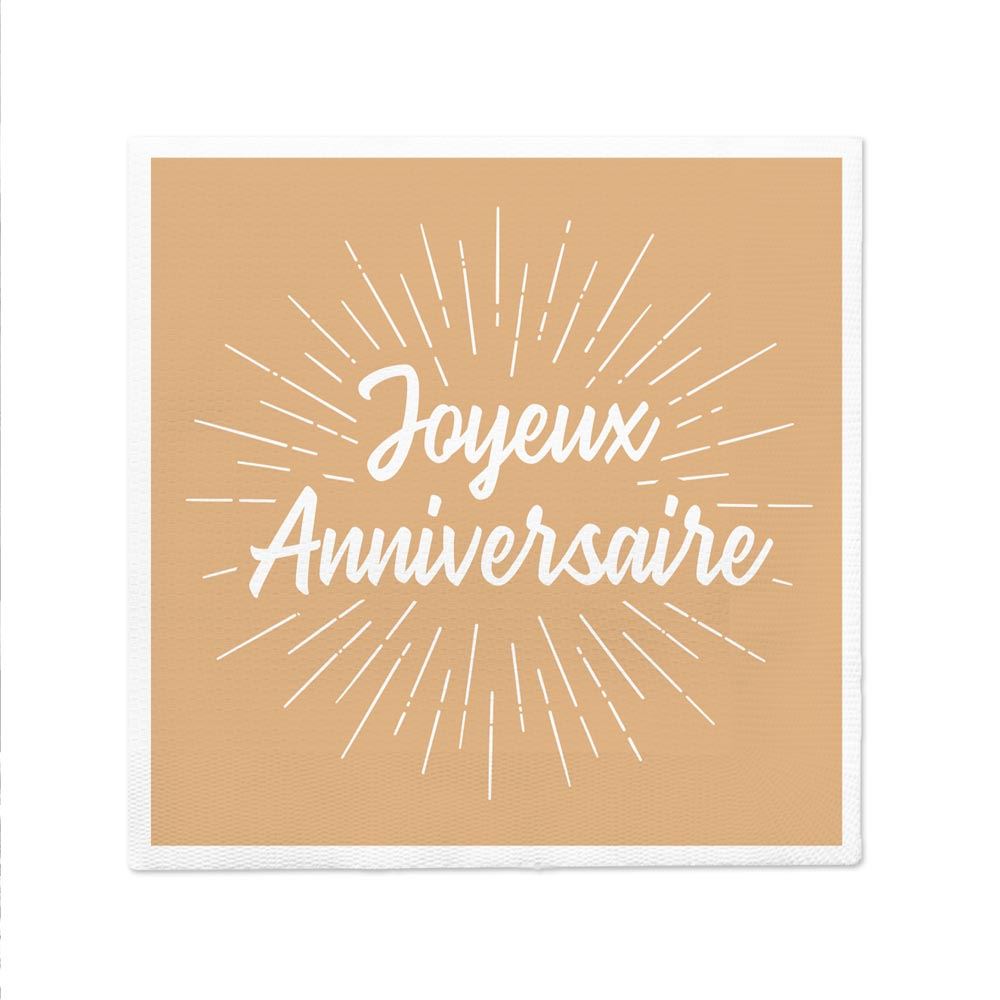 Pack 12 serviettes anniv kraft
