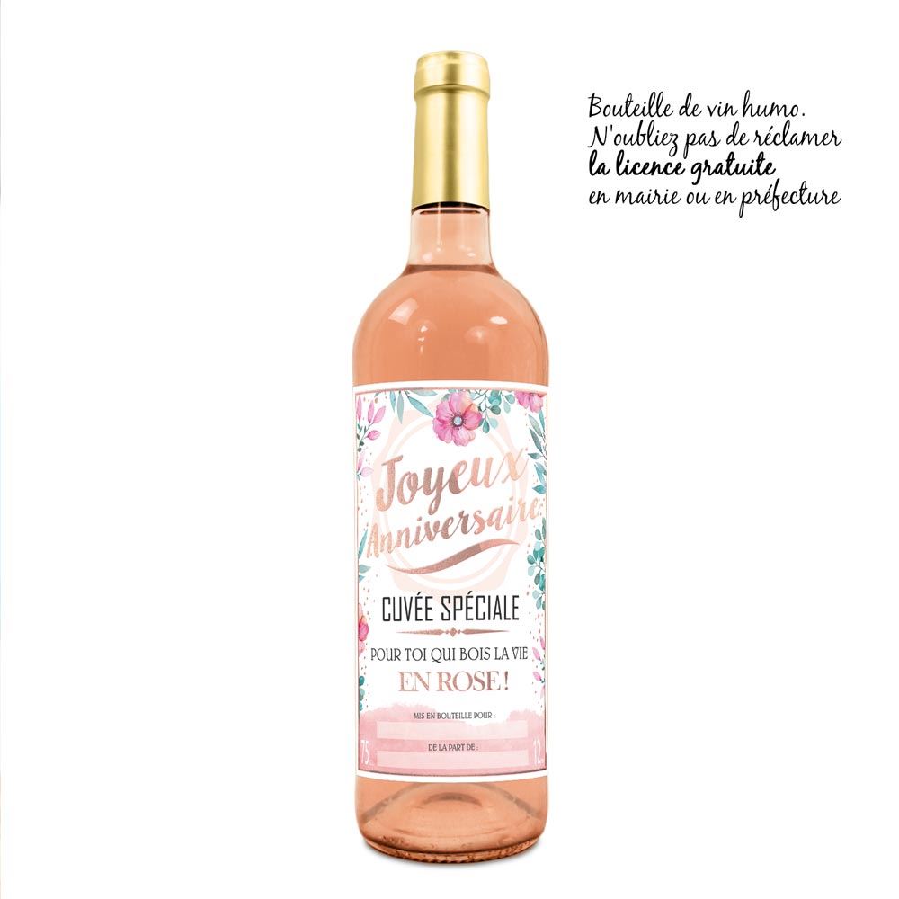 Vin rose vce humo joyeux anniv