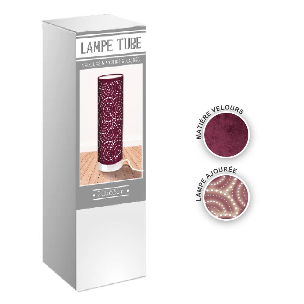 Lampe mm bordeaux cercles