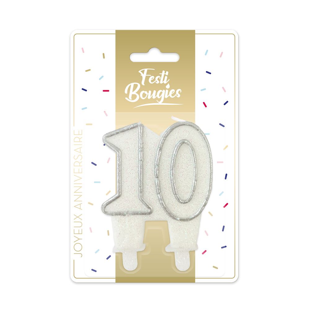 Bougie anniversaire 10