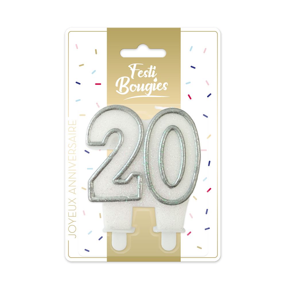 Bougie anniversaire 20